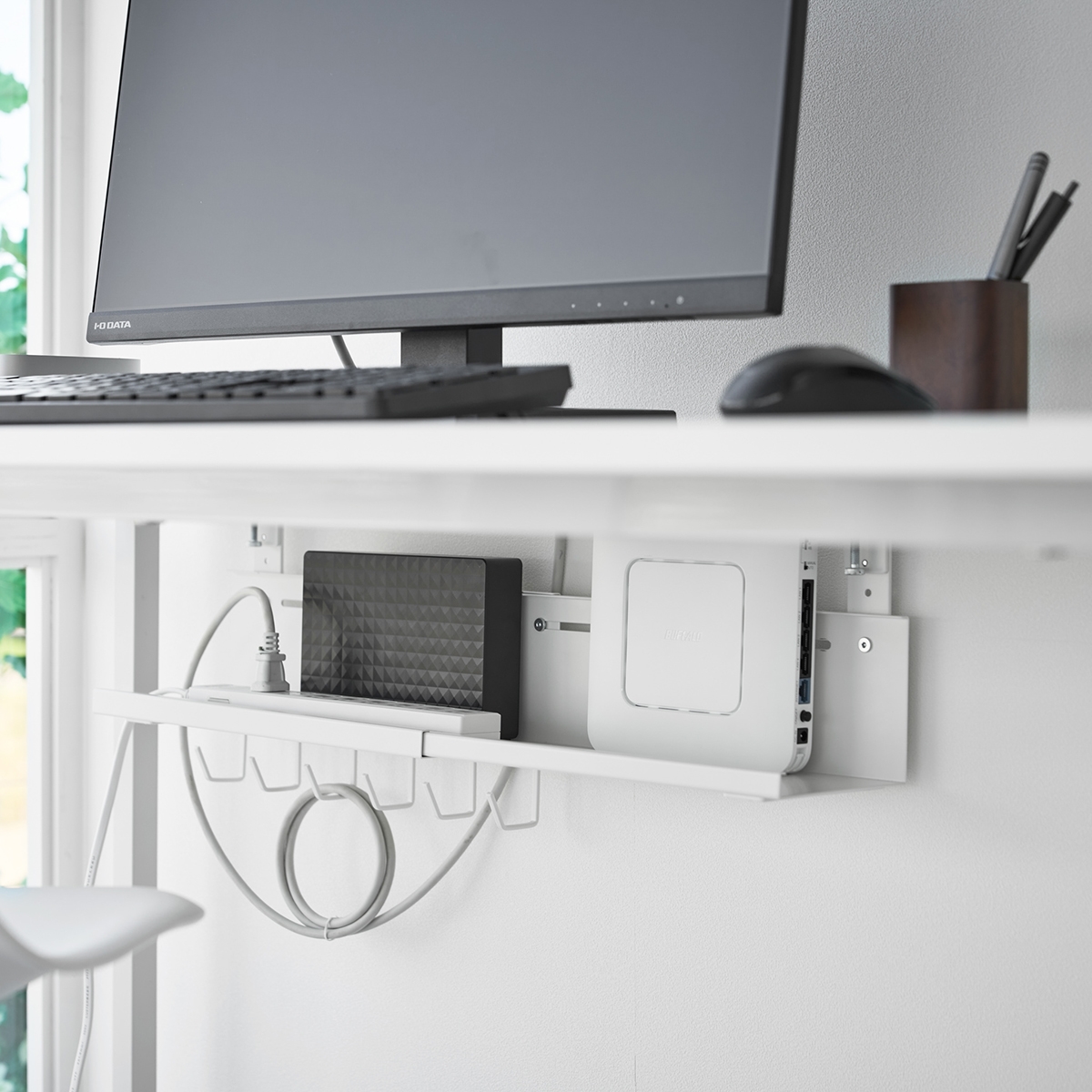 Yamazaki SMART Kabelorganizer til Skrivebord - Hvid