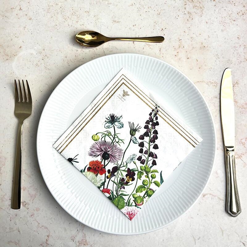 Servietter af FSC papir. Pakke m. 20 stk. - Flower Garden