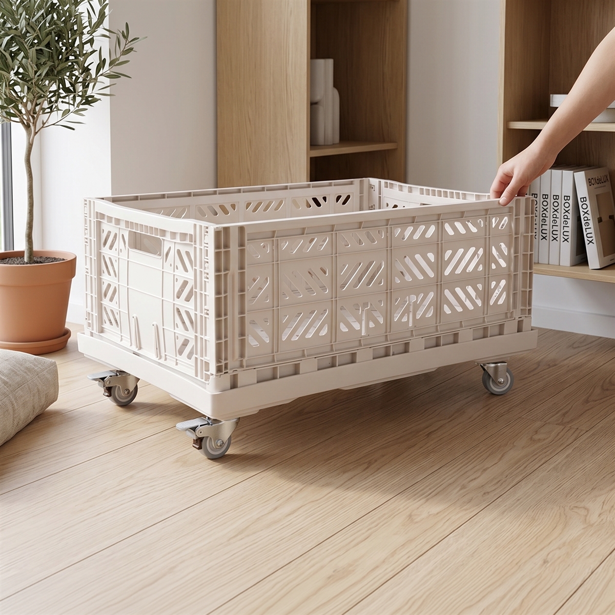 Aykasa Trolley på hjul til MAXI kasser. Coconut milk