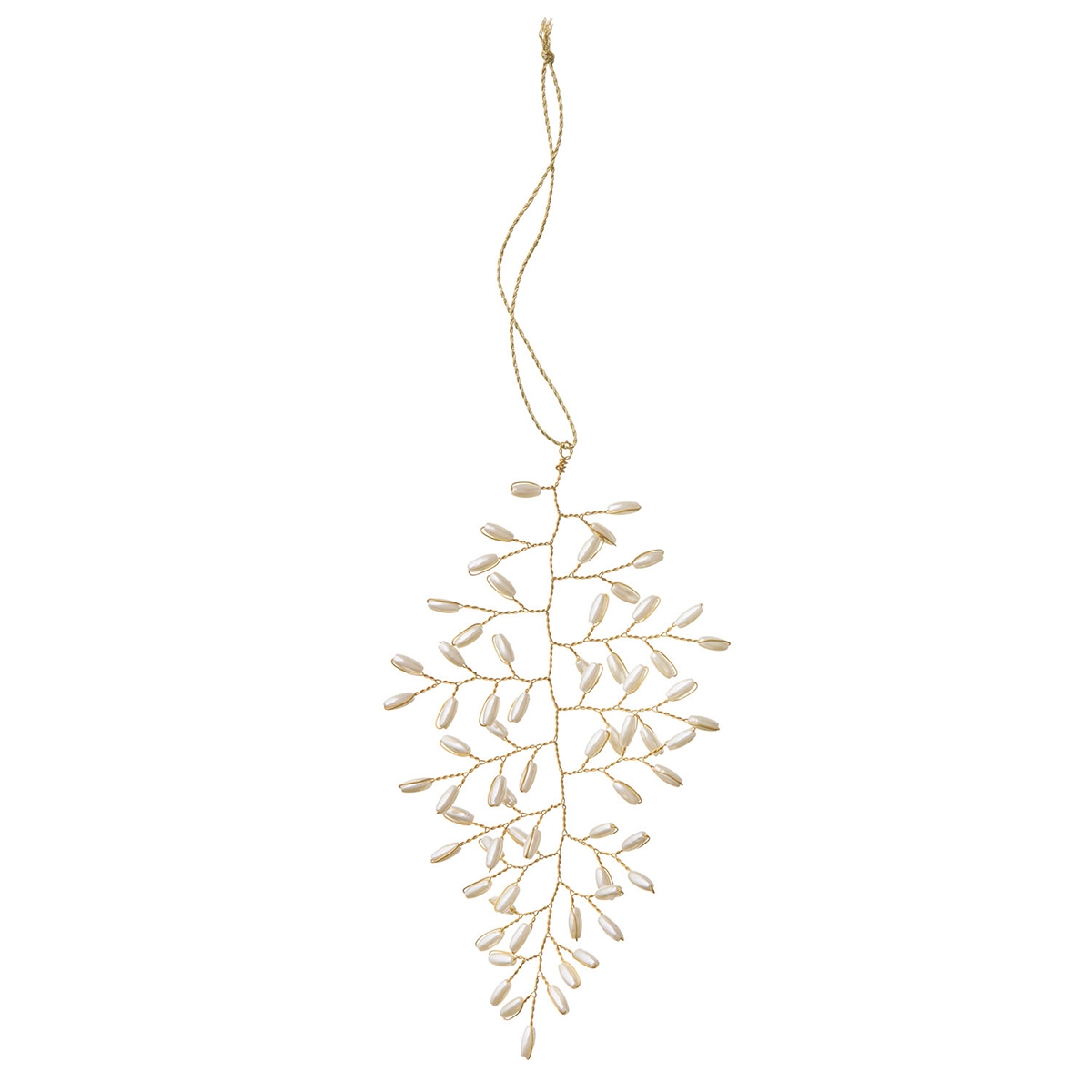 Bungalow Perlepynt - Gia 14 cm - Guld/Hvid