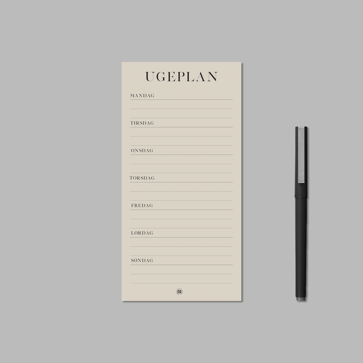 Boxdelux blok M65 - Ugeplan - Colorcode, Beige