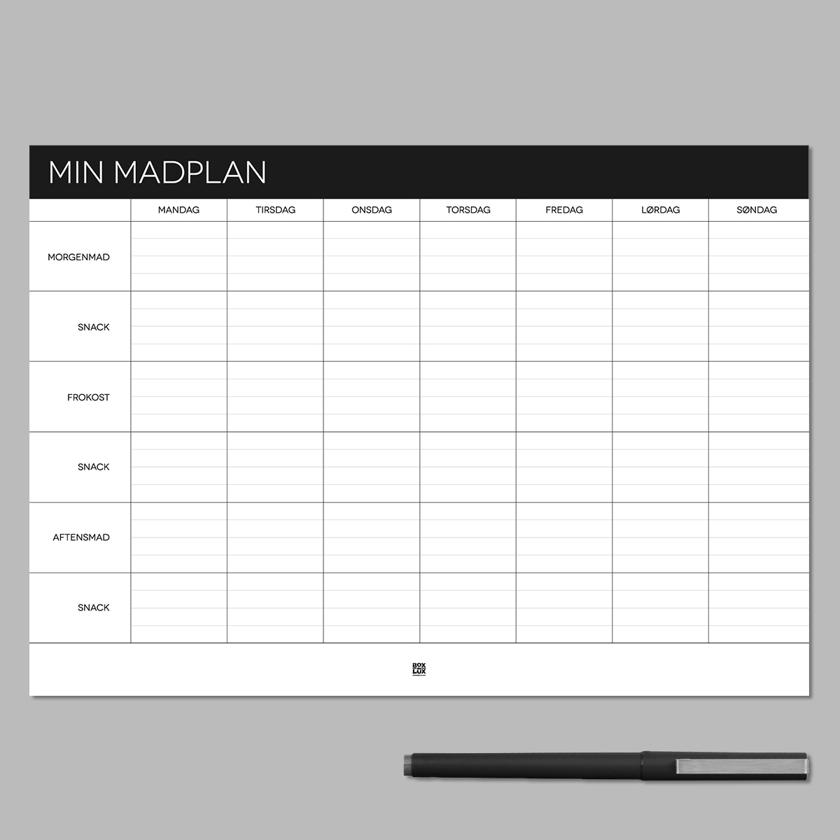 Boxdelux blok A4 - Madplan