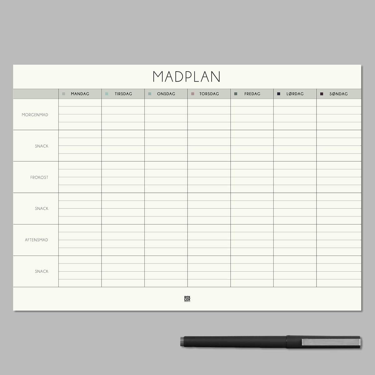 Boxdelux blok A4 - Madplan - Nordic