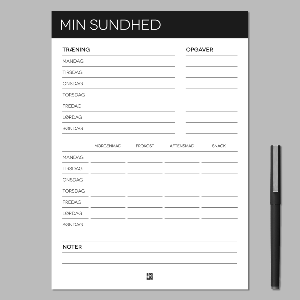 Boxdelux blok A4 - Min Sundhed
