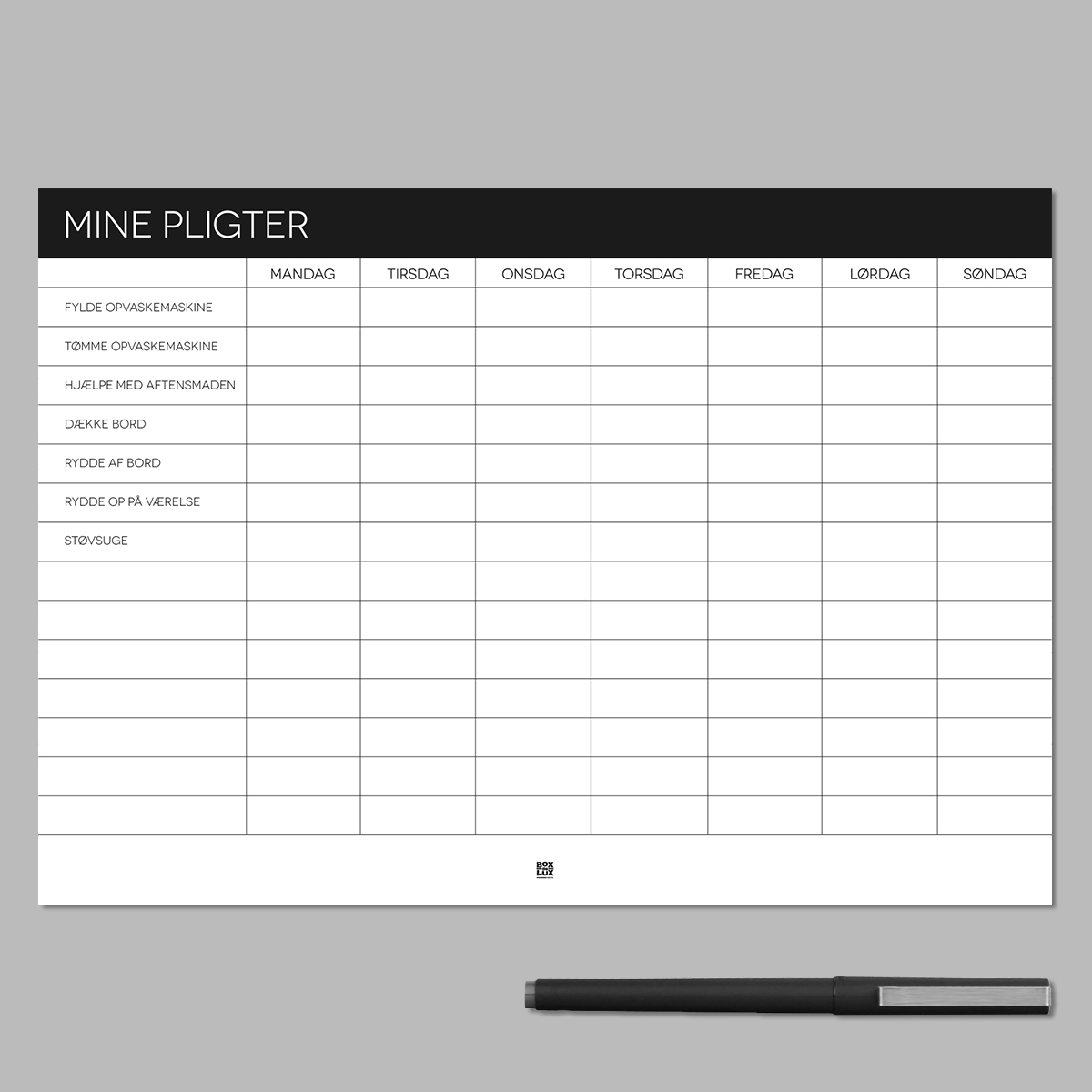 Boxdelux blok A4 - Mine pligter