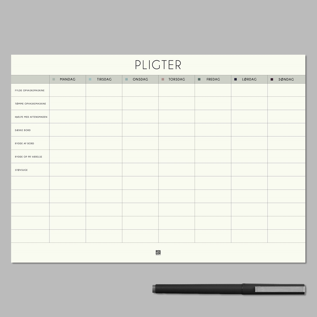 Boxdelux blok A4 - Mine pligter - Nordic