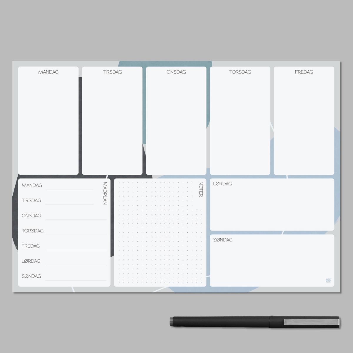 Boxdelux blok A4 - Ugeplan - Artwerk