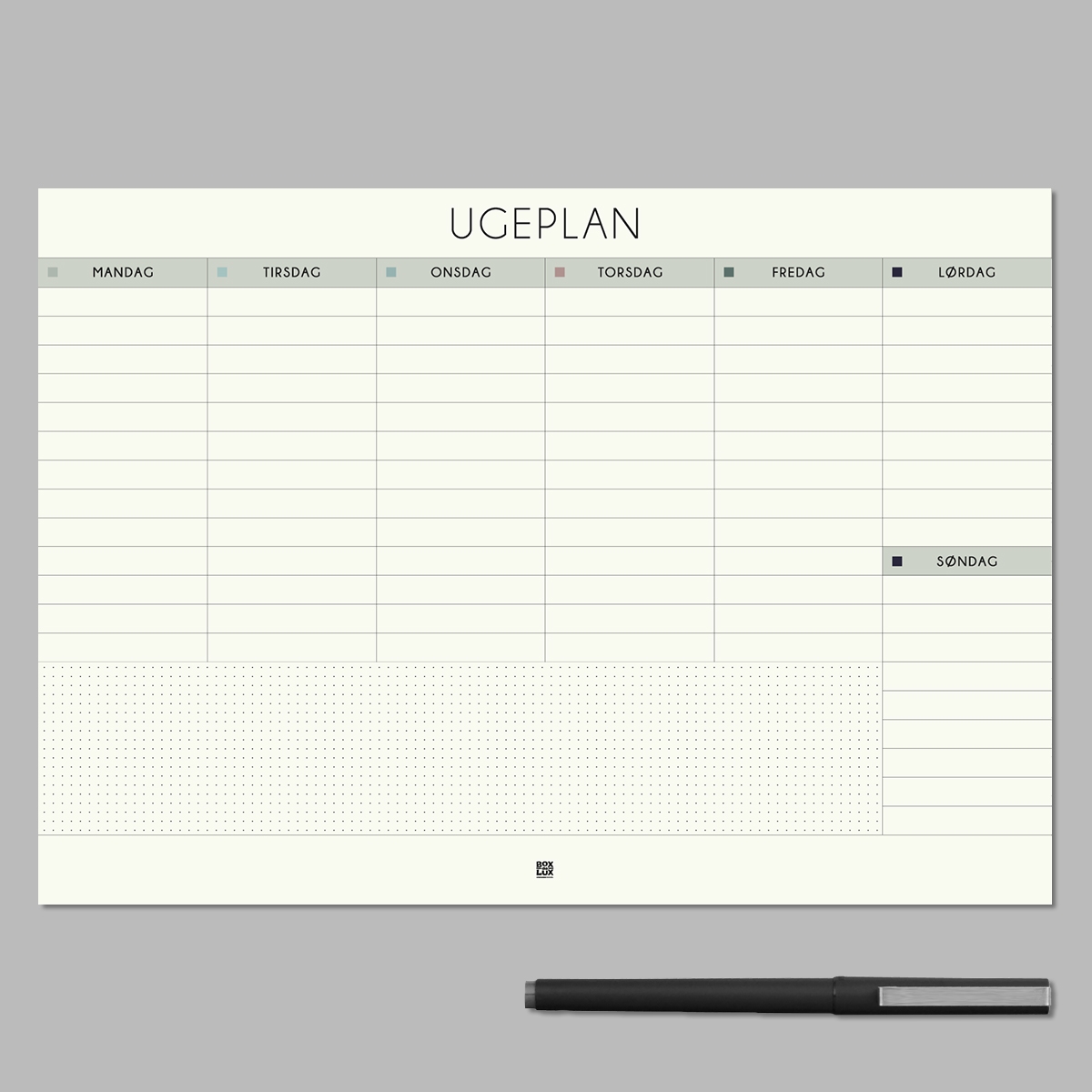 Boxdelux blok A4 - Ugeplan - Nordic