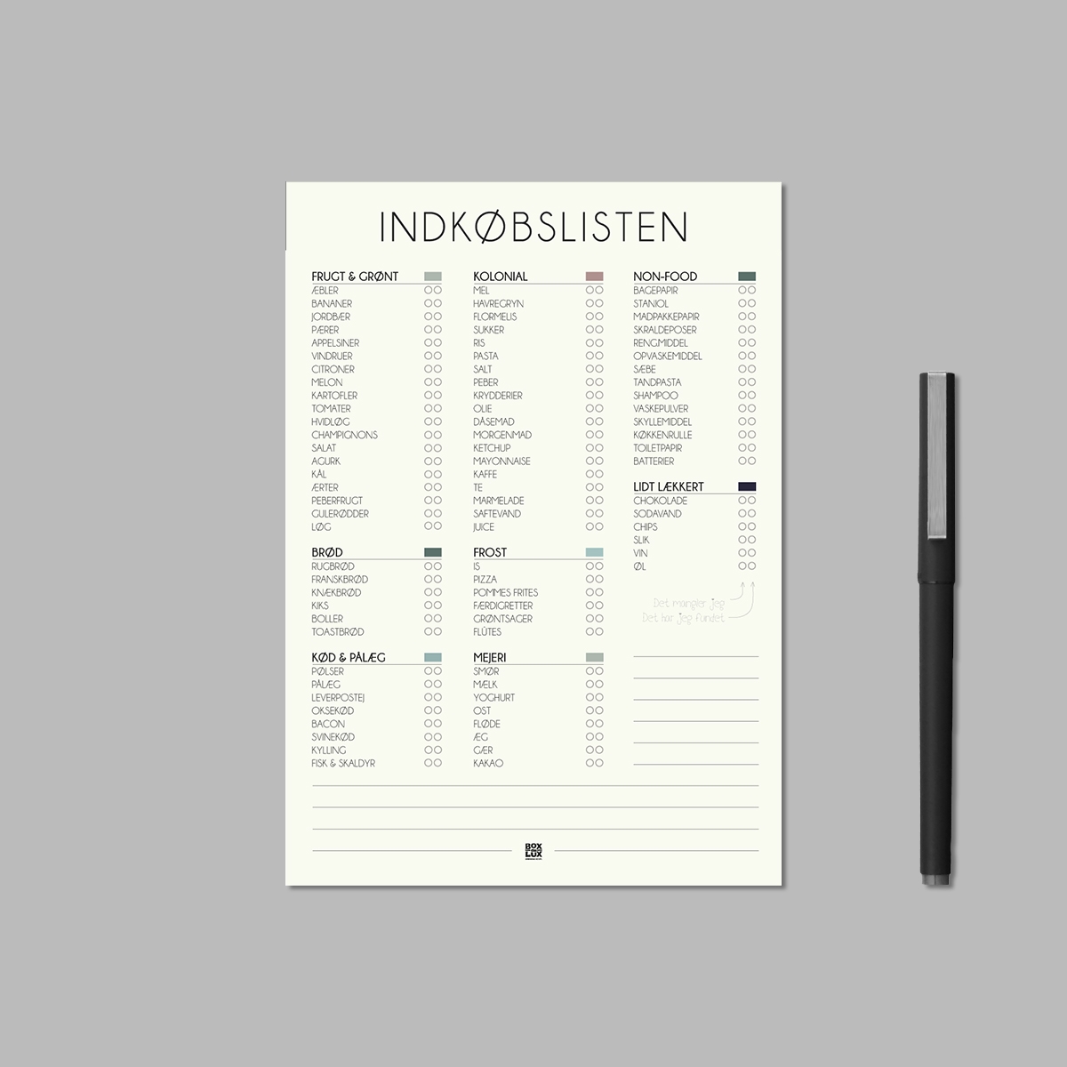 Boxdelux blok A5 - Indkøbslisten - Nordic