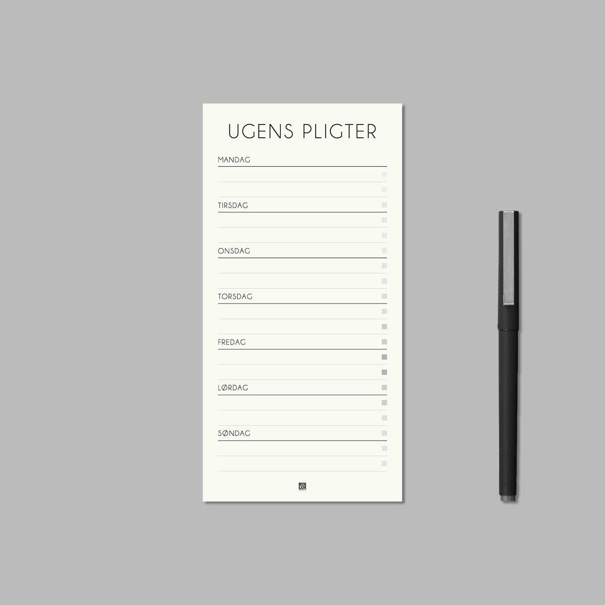 Boxdelux blok M65 - Ugens pligter - Nordic