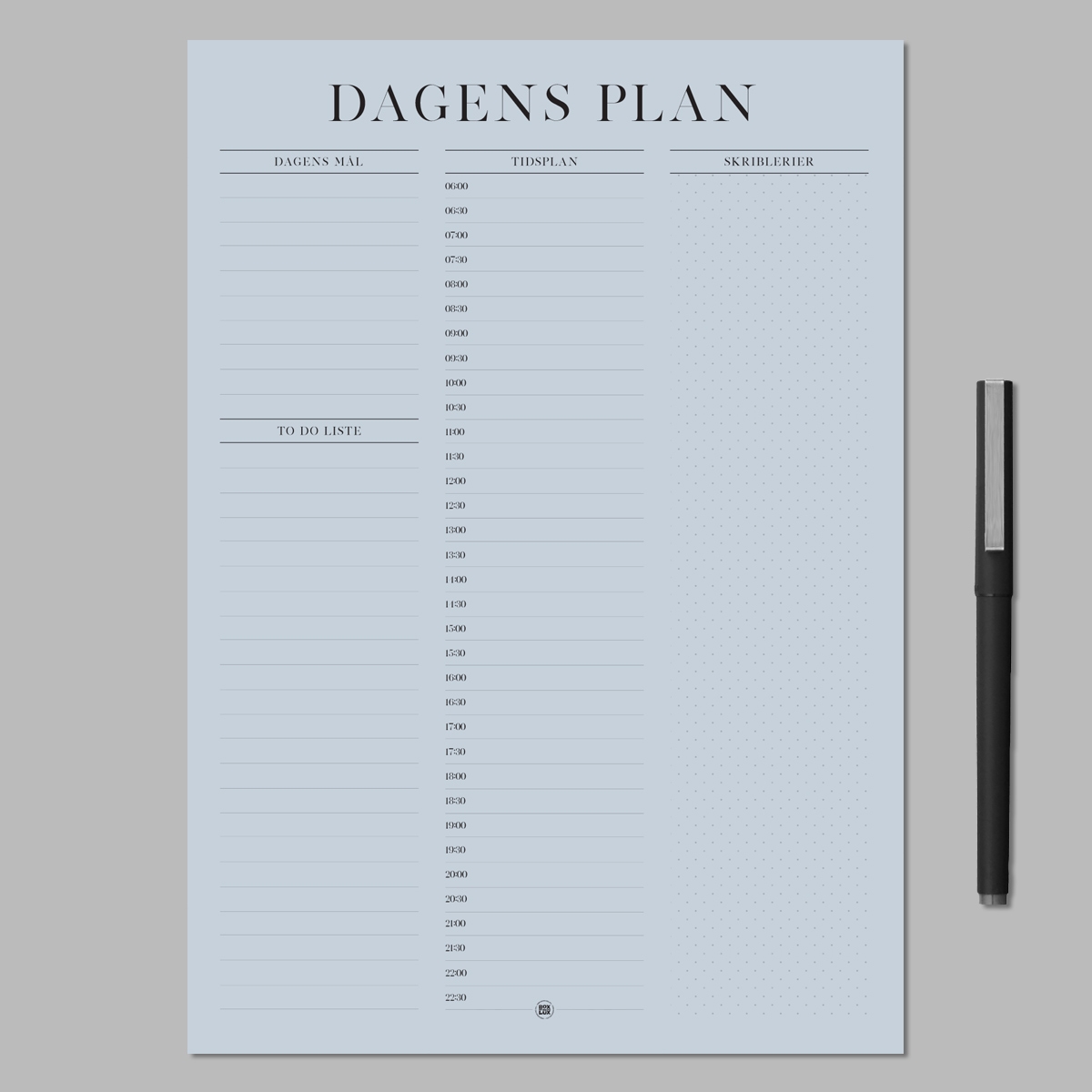 Boxdelux blok A4 - Dagens plan - Colorcode, skyblue