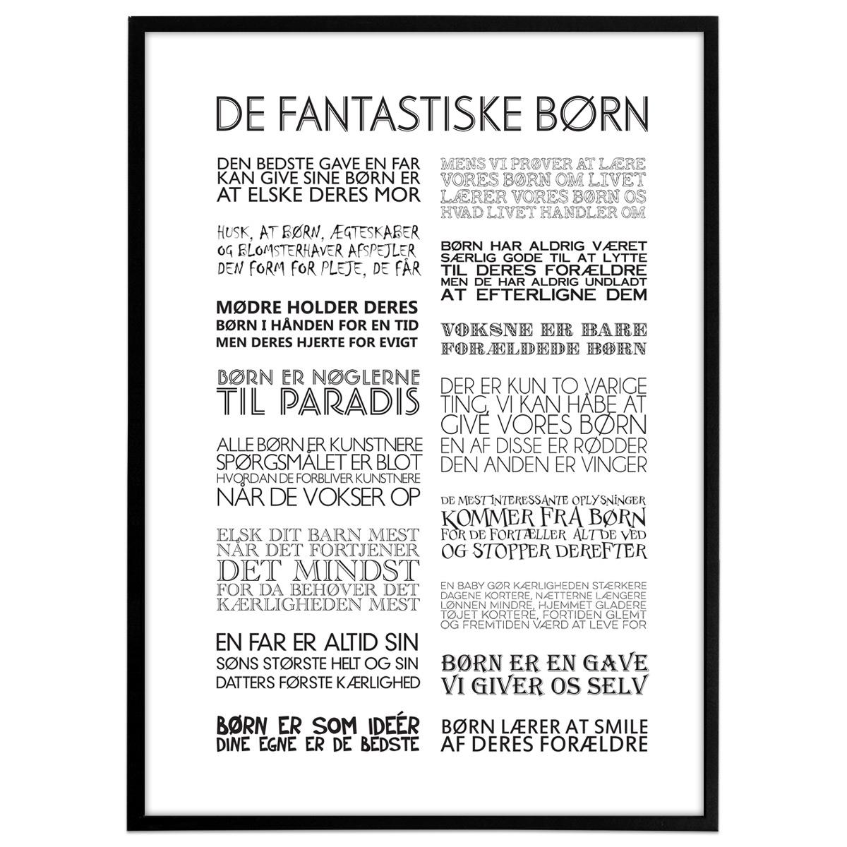 Plakat - De fantastiske børn, sort/hvid