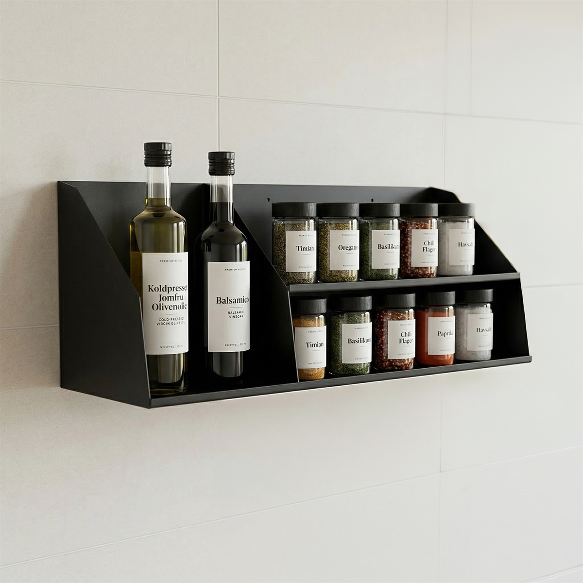 Como Archishelf i metal med 2 lag - 60 CM - Sort