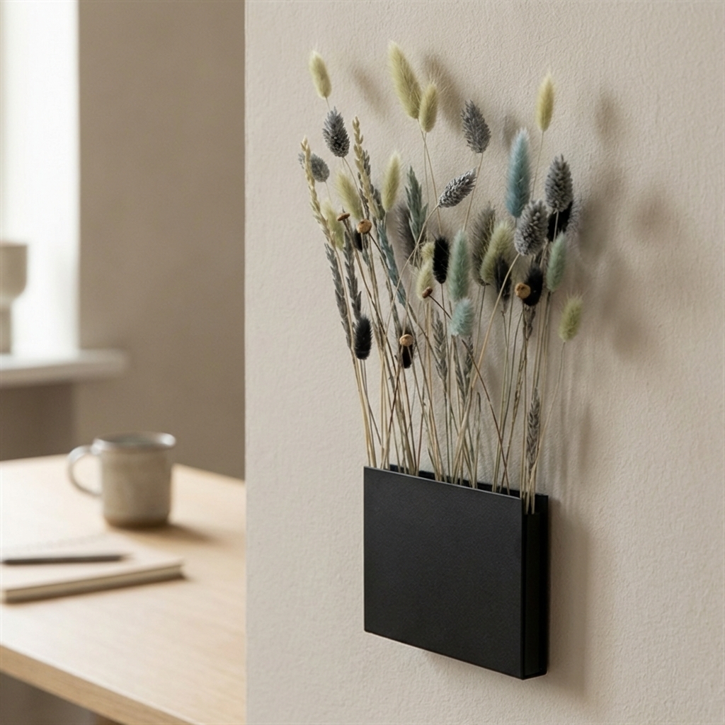Como Flower Pot FIVE - Væghængt vase i metal, Sort