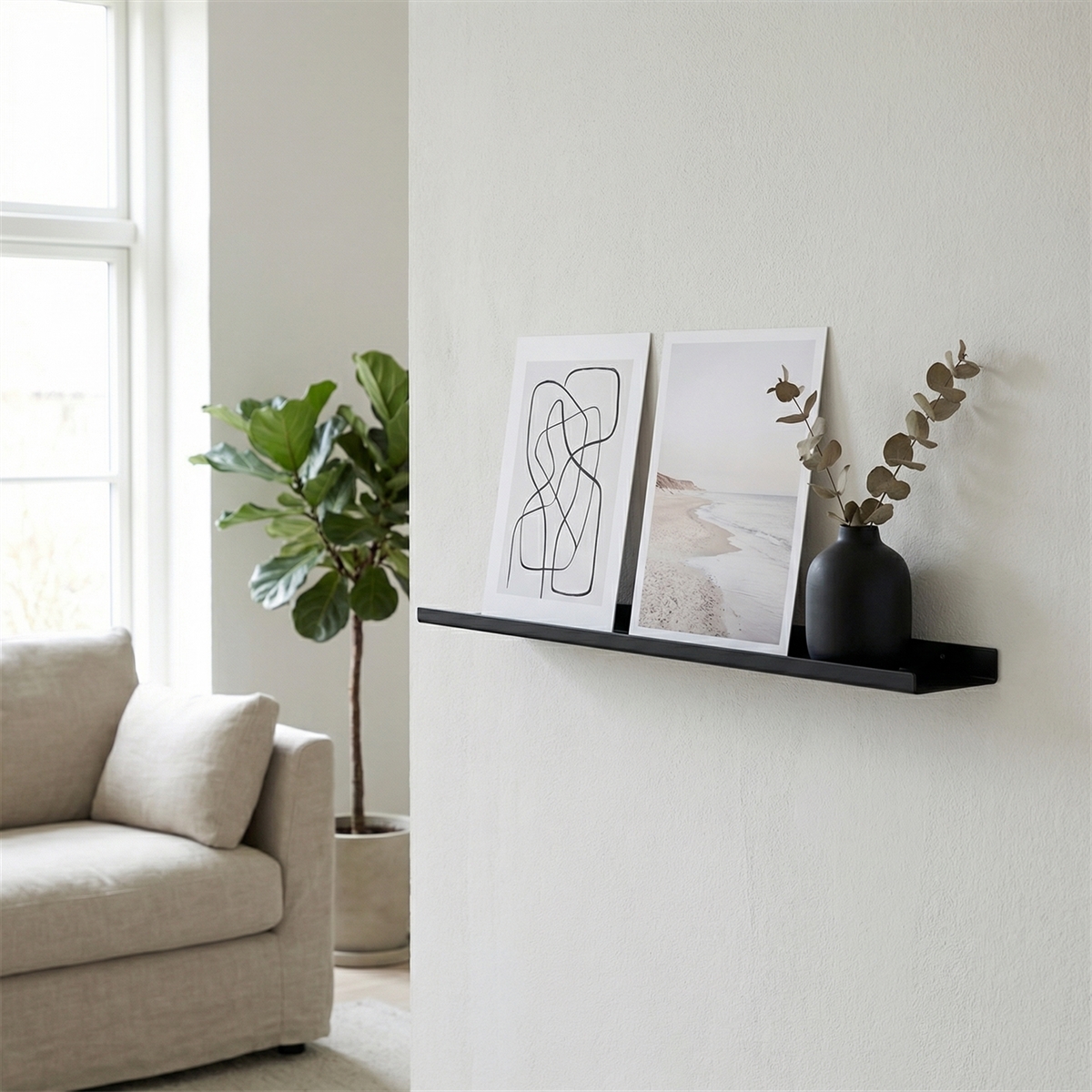 Como Gallerihylde i metal - 40 cm. - Sort