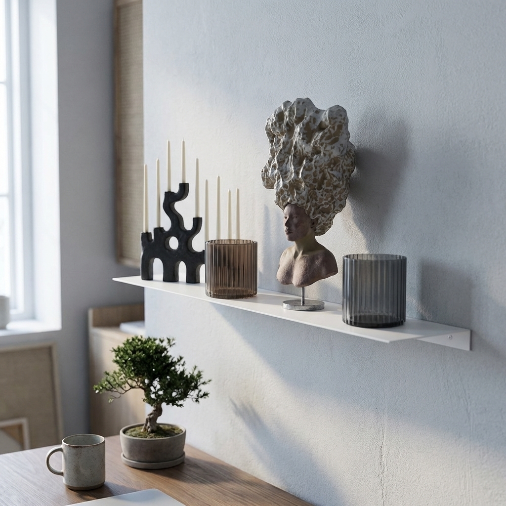 Como Hylde 50 x 10 cm - Hvid metal