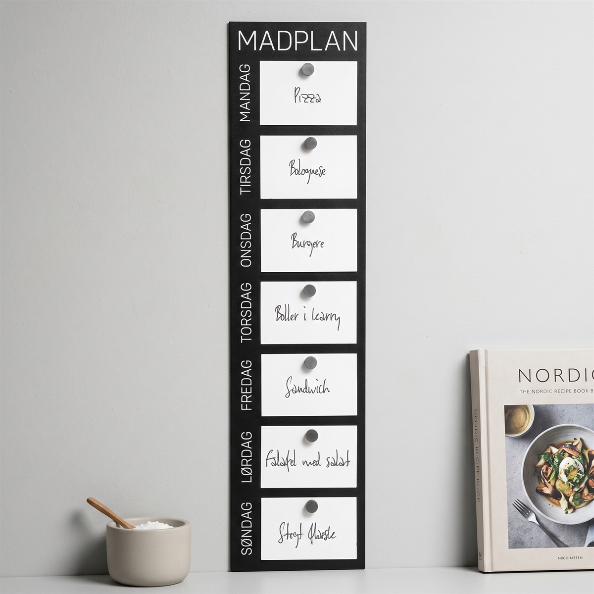 Como Madplan til vægophæng, Sort