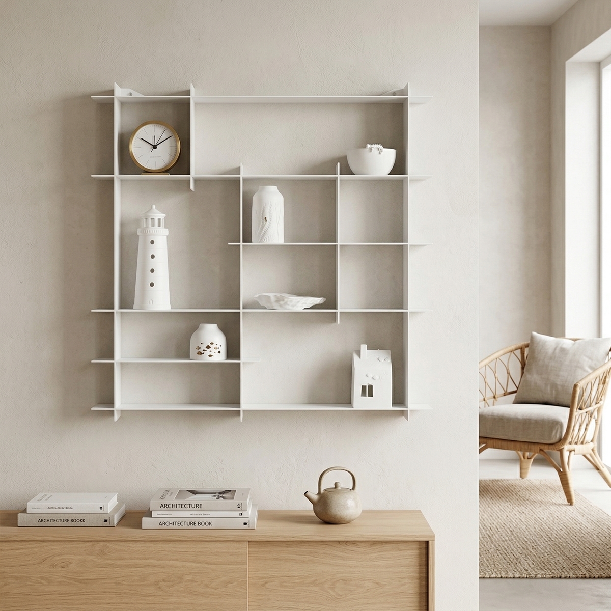 Como Niveau Display Hylde, Large, Hvid