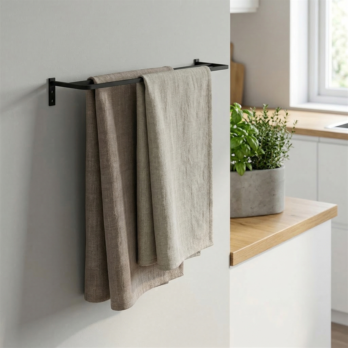 Como viskestykkeholder - 40 cm, Sort - DOUBLE