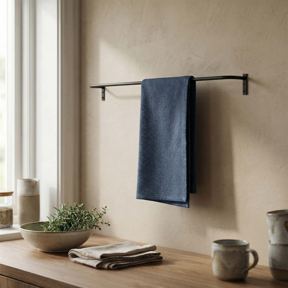 Como viskestykkeholder, 60 cm, Sort