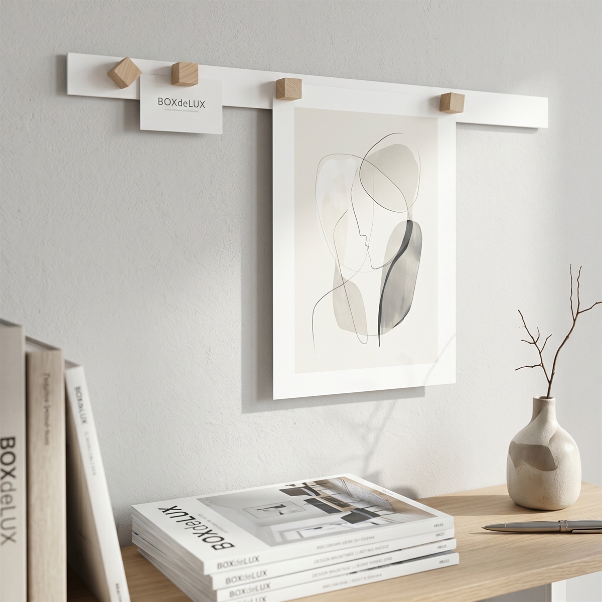 Como Wallnote inkl. magneter - Hvid