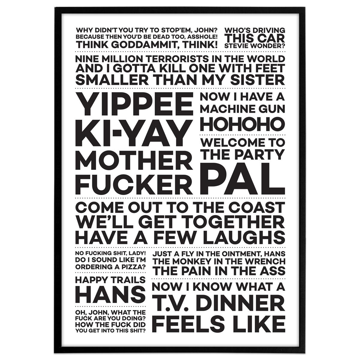 Plakat "Die Hard" sort/hvid. Vælg str.
