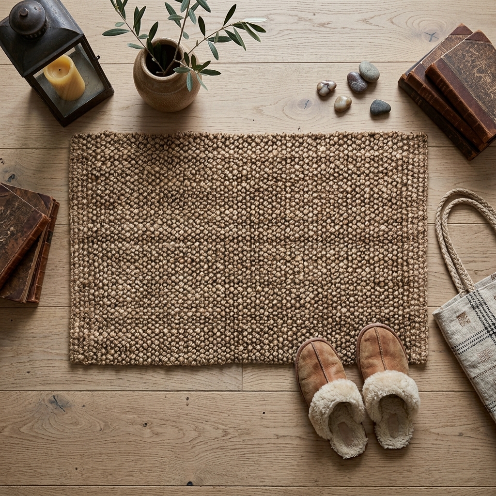 Dixie dørmåtte i jute - ALICE - Mørk Natur - 60x90cm