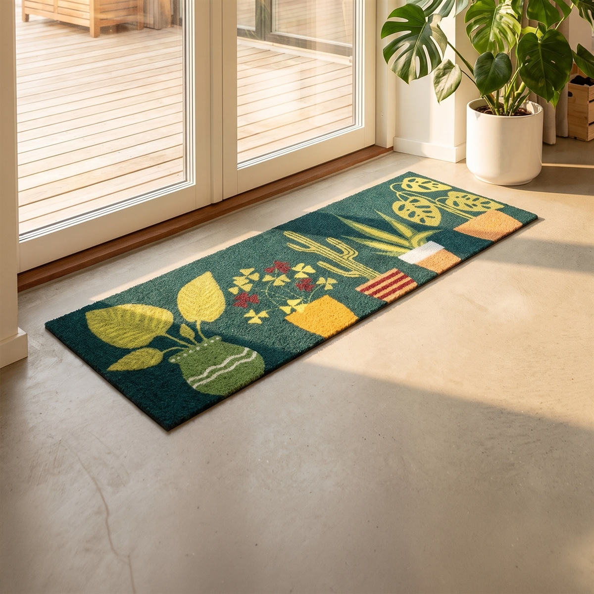 Dørmåtte fra Derrière la Porte - 45x120 cm - Cactus