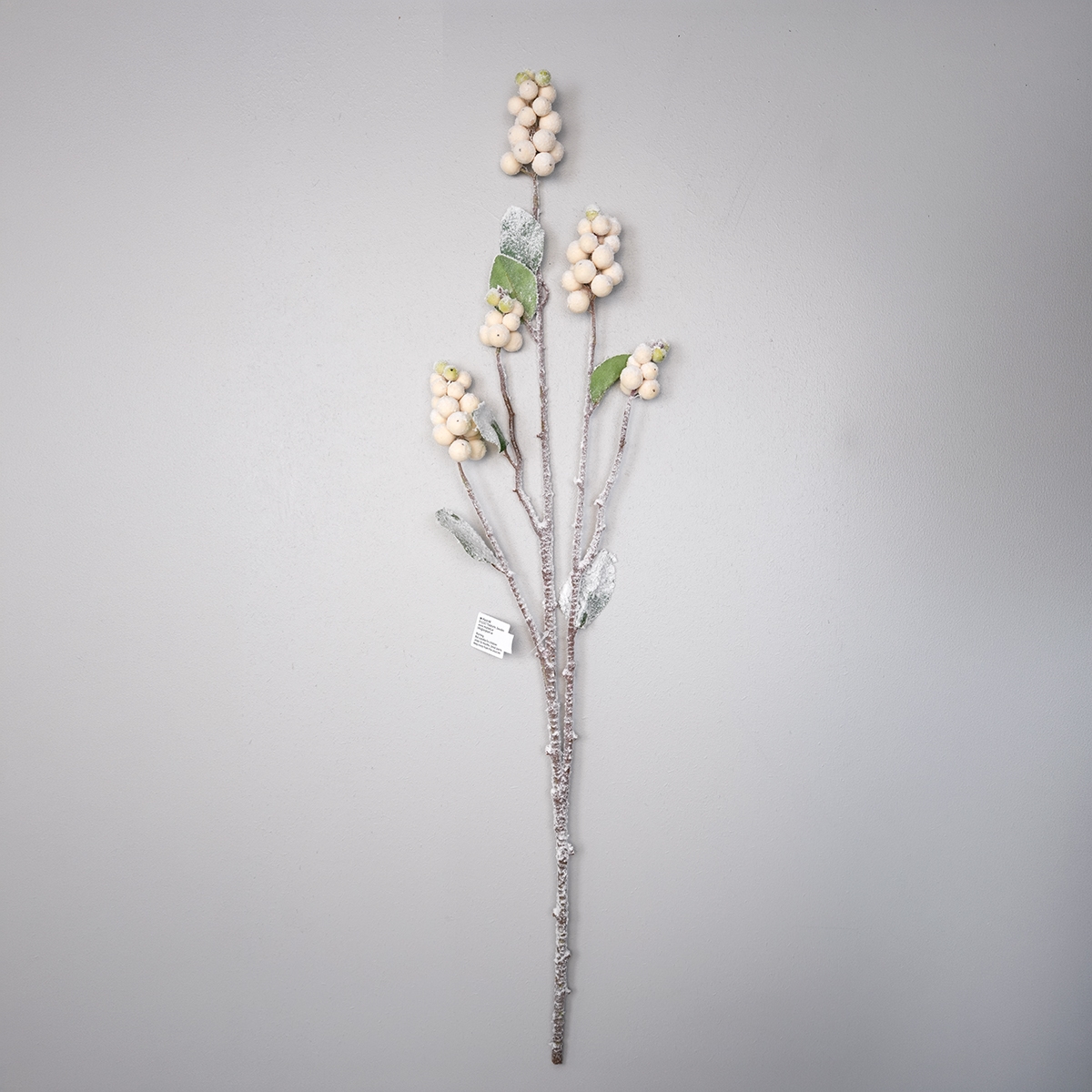 Kunstig blomst - Bærkvist med hvide bær og sne