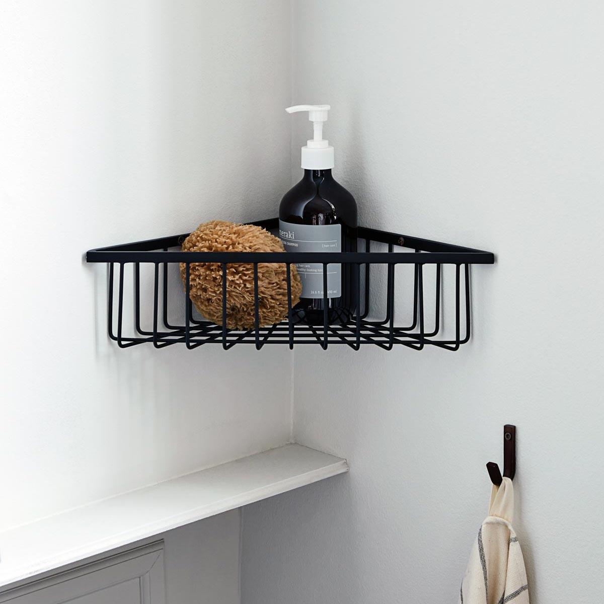 House Doctor trådkurv i rustfrit stål - Corner Basket, sort