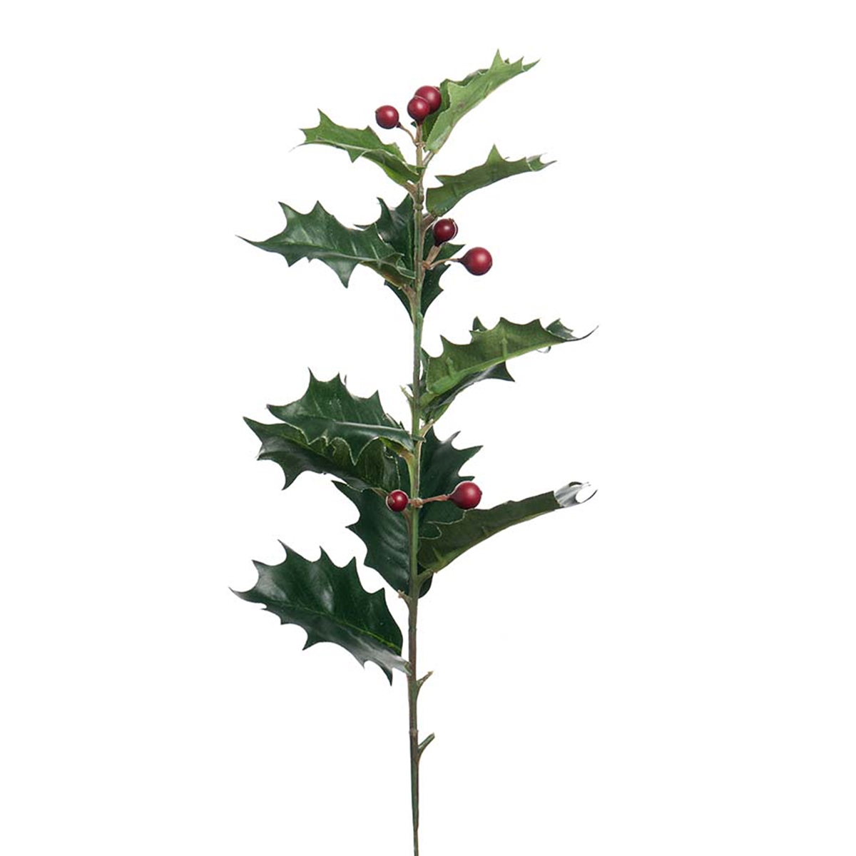 Kunstig Kristtjørn gren med bær - 48 cm