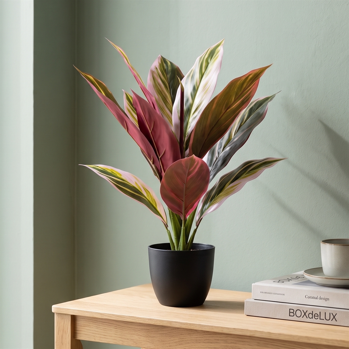 Kunstig Plante - Cordyline, Grøn/Rød, 38 cm