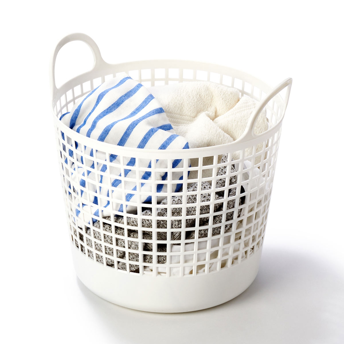 Like-It - Regitze opbevaringskurv i hvid plast - RUND