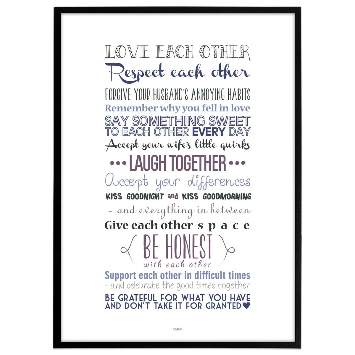 Plakat - Love each other, colors