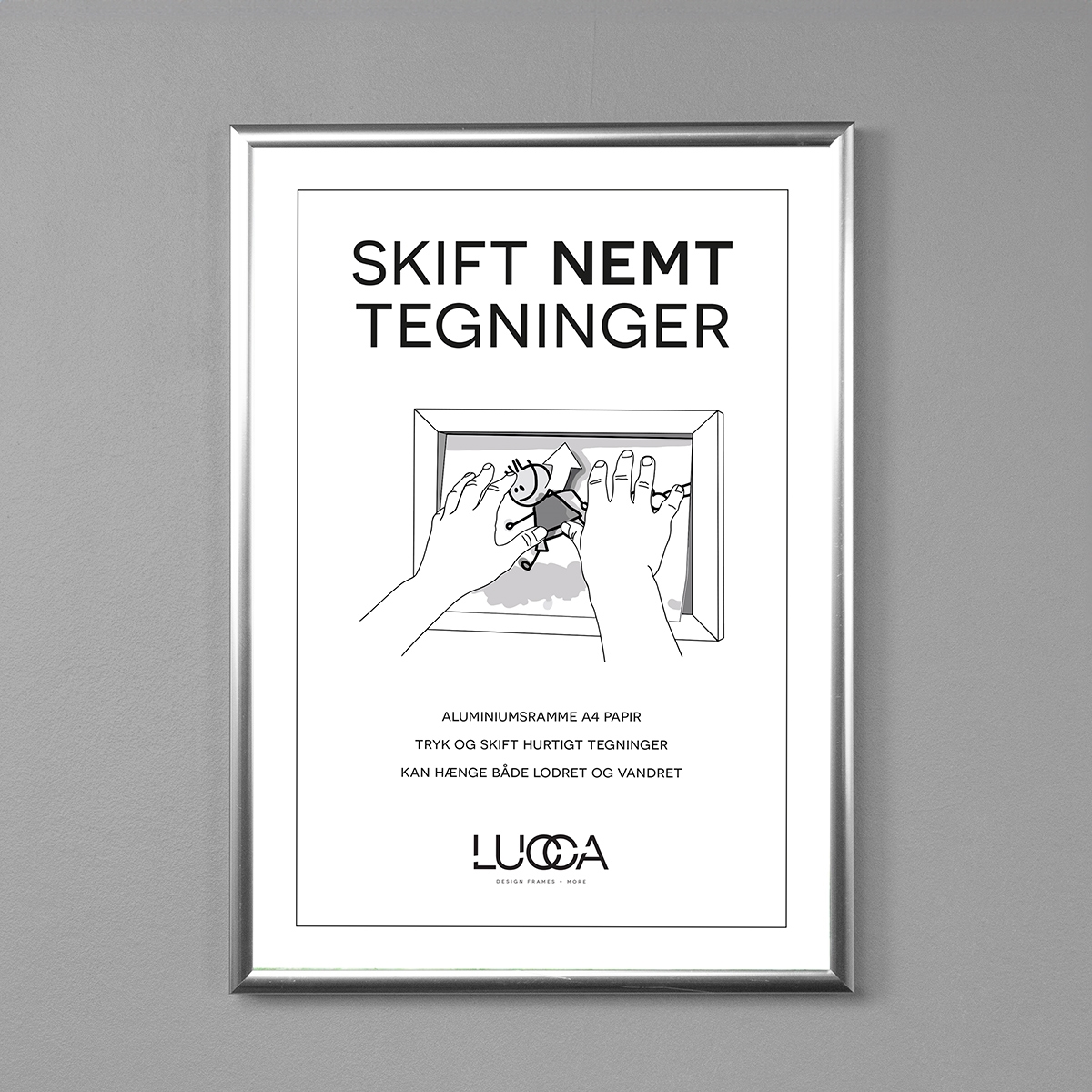 Lucca Push ramme til tegninger - SLIM - Champagne