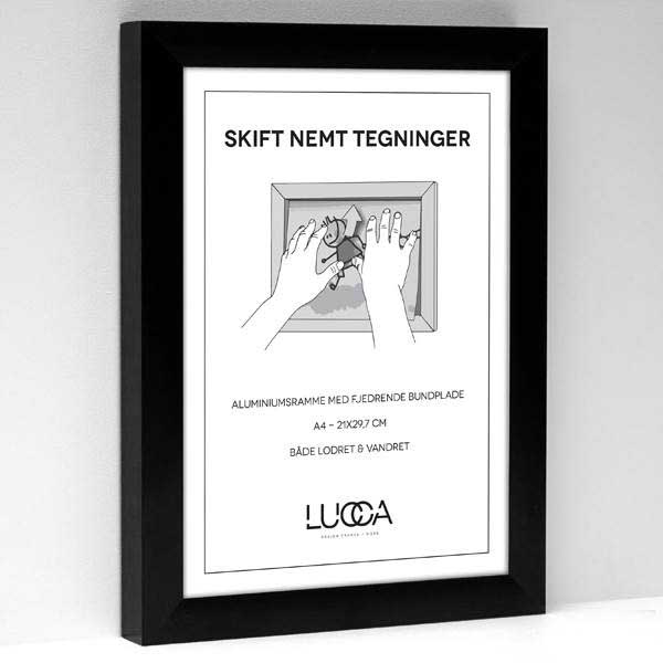 Lucca Push ramme til tegninger, SORT