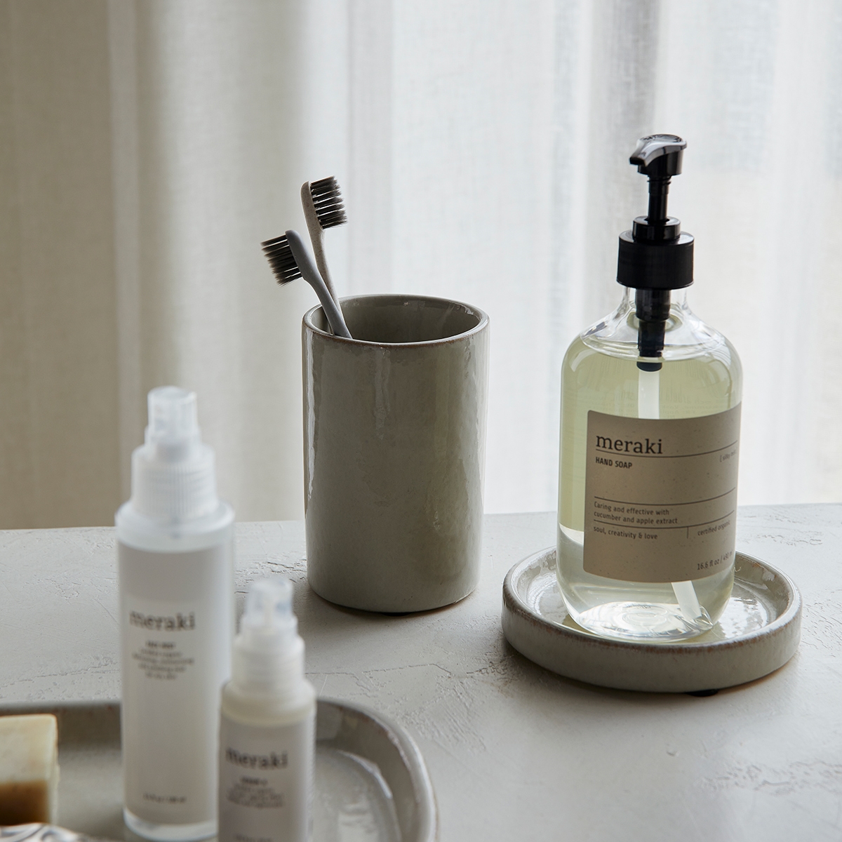 Meraki Cylinderformet beholder - Datura, Lysegrå