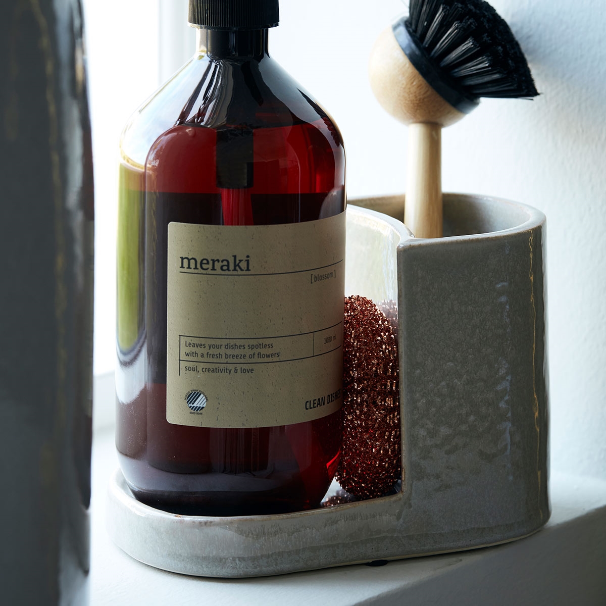 Meraki sæbe- og børsteholder - Datura - Small, Lysegrå