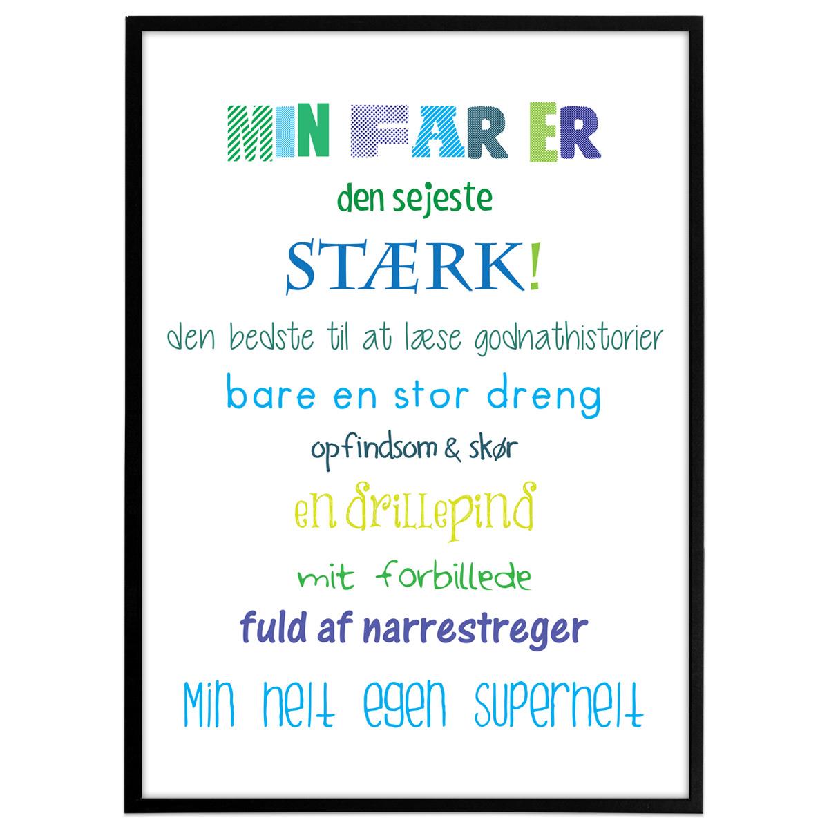 Plakat - "min far er" - Colors