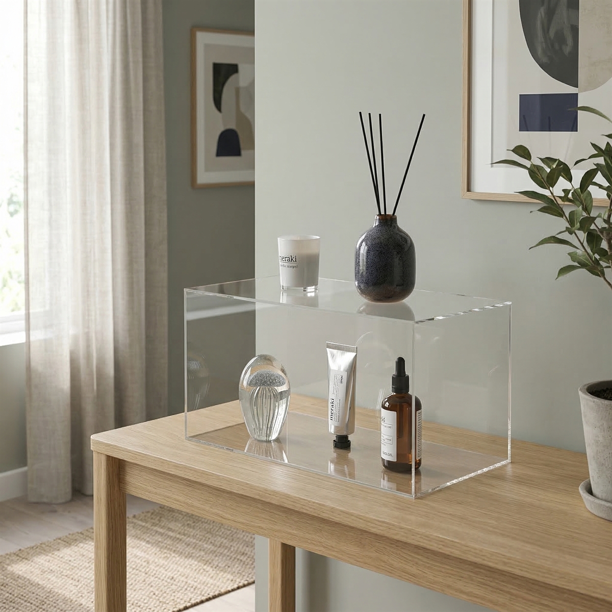 Modena kasse i akryl 20x40x20 - XLarge, rektangulær