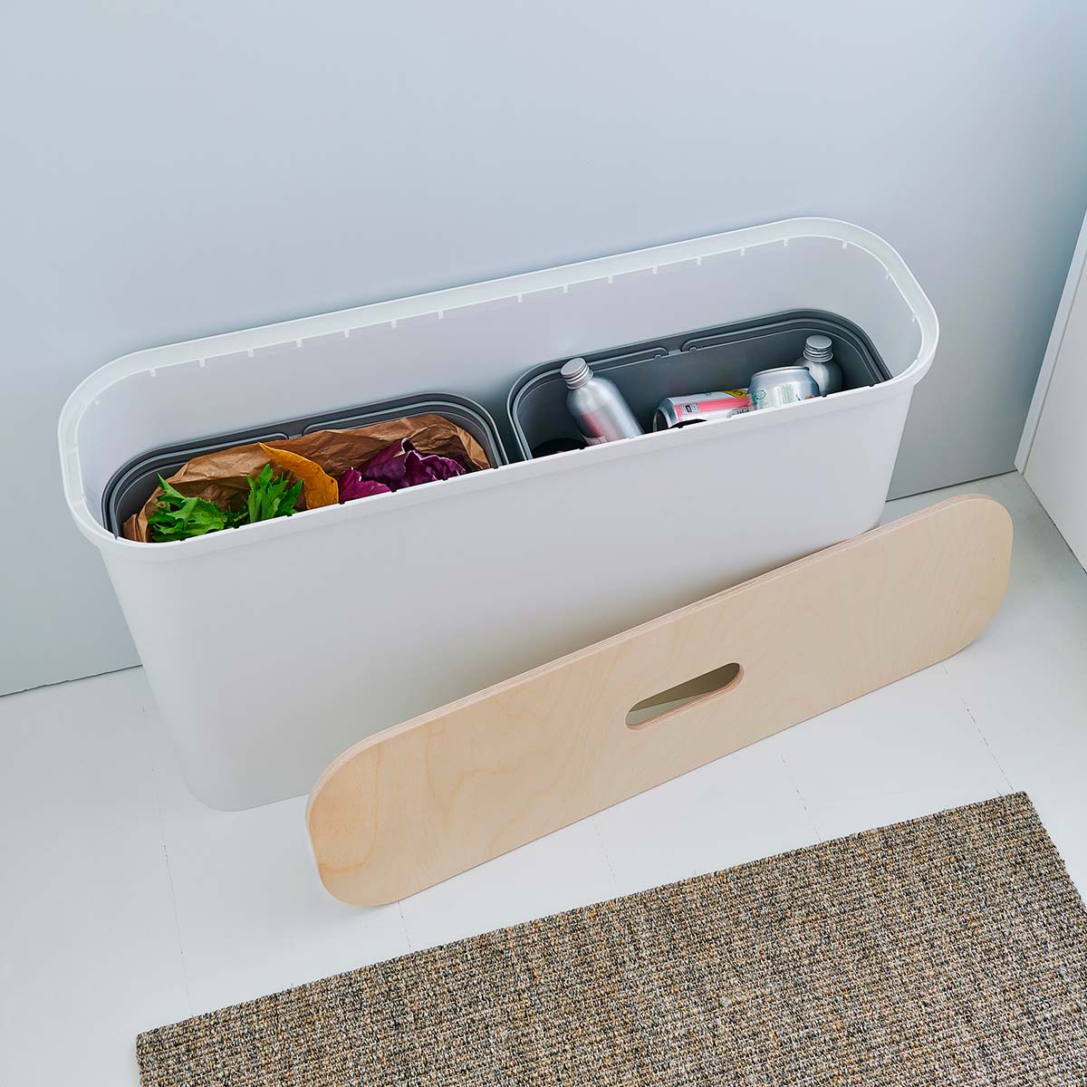 Smartstore Collect Box til affaldssortering - 46L SLIM - Hvid