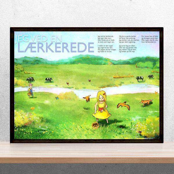 Plakat - Jeg ved en lærkerede - Vælg str.