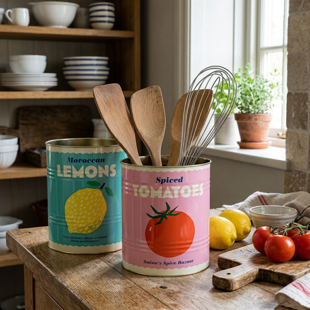 Rex London Metaldåser - Lemon/Tomatoes XL. Sæt med 2 stk