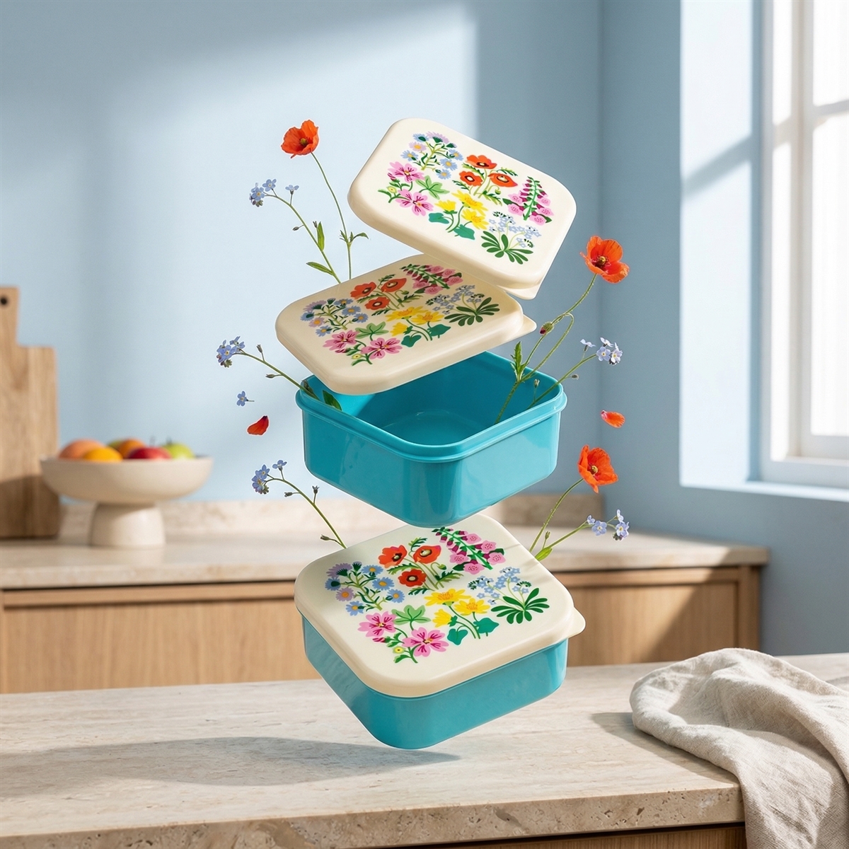 Rex London Snack Boxes. Sæt med 3 stk. WildFlowers