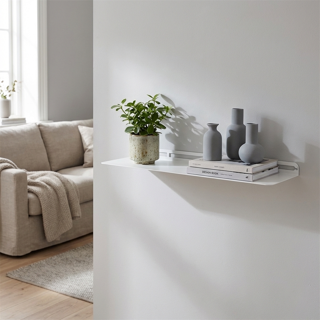 SECTOR hylde i metal - 60x15 cm. Hvid