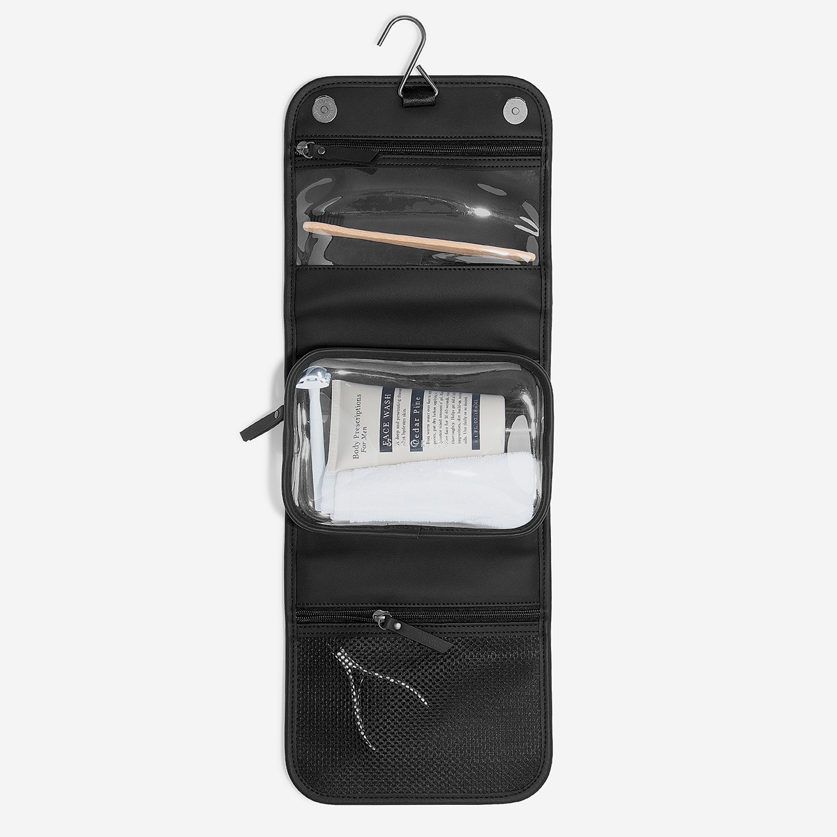 Stackers Hanging Washbag, Fluted Black