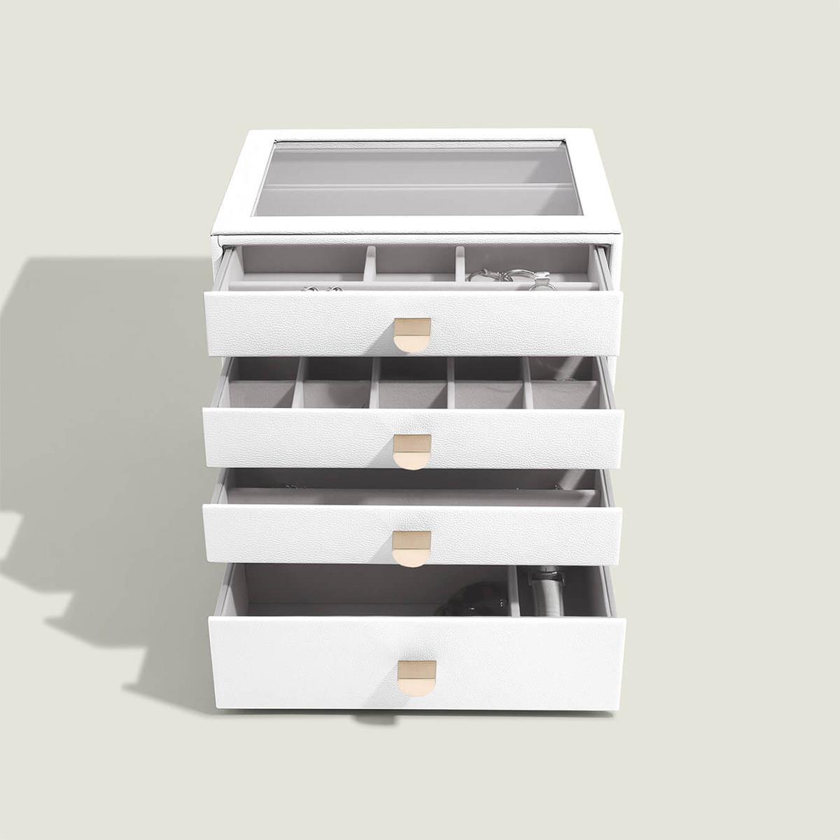 Stackers LUX smykkeskrin - CLASSIC, PEBBLEWHITE - 4 skuffer