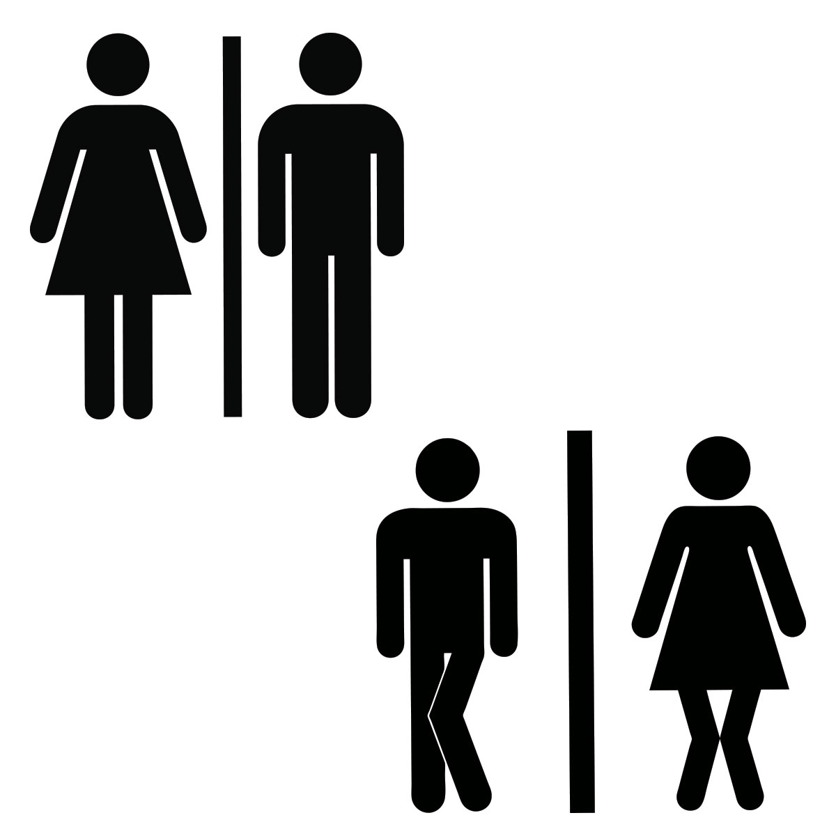 Toilet piktogram - Vælg mellem to udgaver