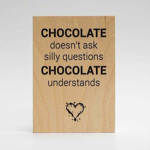 Treviso Design træskilt - Chocolate understands