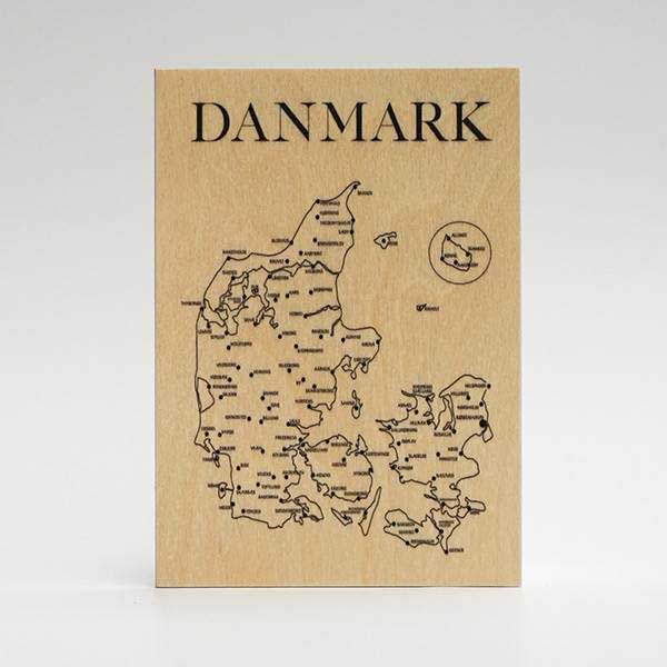 Treviso Design træskilt - Danmarkskort